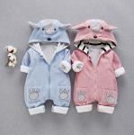 Funky Cute Newborn Baby Clothes Animals Pattern Winter Rompers For Baby Girl