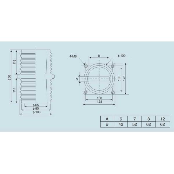 12kV Epoxy Resin Insulator Through Wall Bushing For Ring Net Cabinet Switchgear