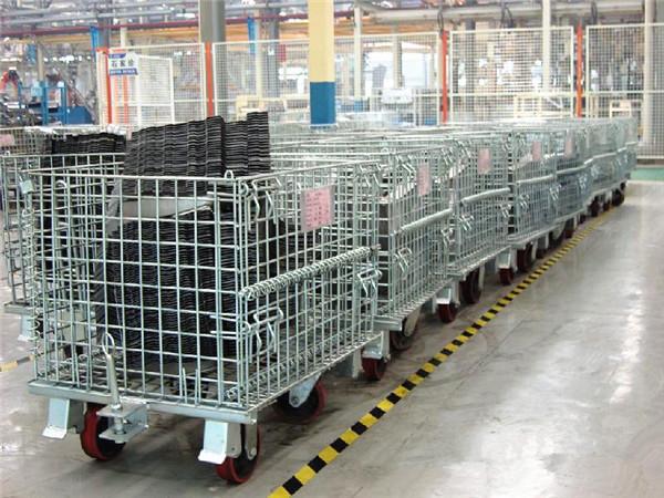 Buy Heavy Duty Storage Foldable Metal Wire Mesh Container Box With Wheels Castors at wholesale prices