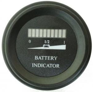 Quality Round battery gauge 10 Bar LED Digital Battery Discharge Indicator meter for electric LSV NSV golf carts 12V up to 100V for sale