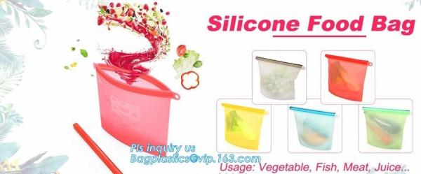 Silicone Kitchen Bag, Silicone Food Storage Bag Reusable,Reusable Silicone Food Storage Bag Food Grade Vegetable Storage