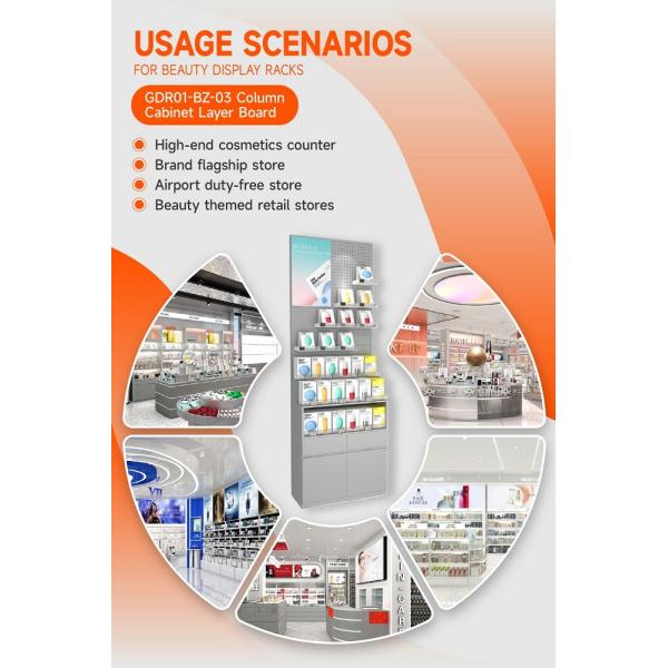 GDR01-BZ-03 Retail Display Column with Grey Melamine and Iron Structure for Modern Retail Stores