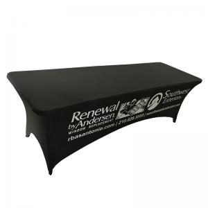 Quality Slim Fitted Custom Logo Tablecloths , Reusable Exhibition Table Covers for sale
