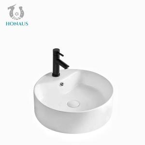 China Customized Round Countertop Bathroom Sinks 460mm Counter Mounted Wash Basin on sale
