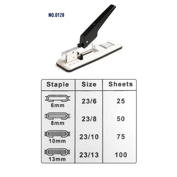 Paper Book Desktop Heavy-Duty Stapler Metal 24/6 Long Arm For Office Efficiency