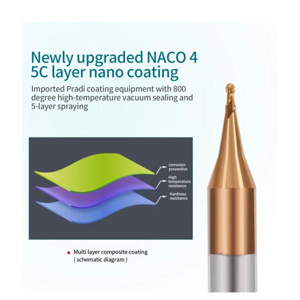 Solid Carbide Micro Diameter Ball Nose End Mill Set Hrc55/60 Ball Nose Milling Cutter Customizable for Aluminum Copper Alloy OEM