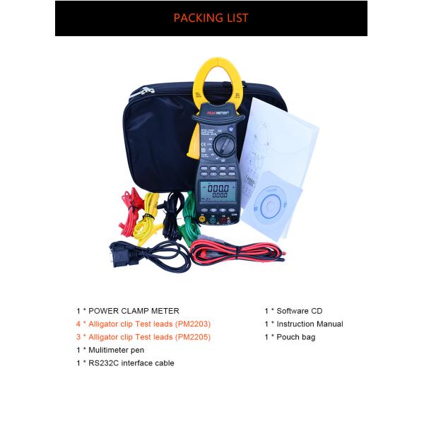 Black Electrical Digital Power Clamp Meter Multimeter With AC RMS Low Battery Indication