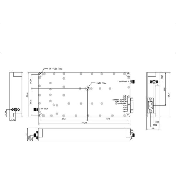 Rack Mounted RF Power Amplifier Module 5.6G-6G ISO9000 Certificated