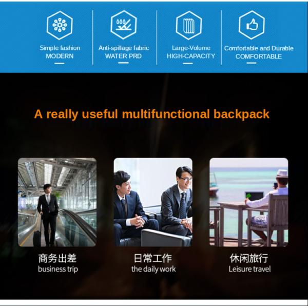 Wear Resistant Multifunctional Oxford Men Business Backpack 46*29*19cm
