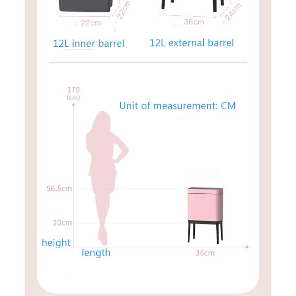 Golden Trash Touchless Dustbin Automatic Sensor Trash Bin Bin Round Stainless Steel Trash Cans