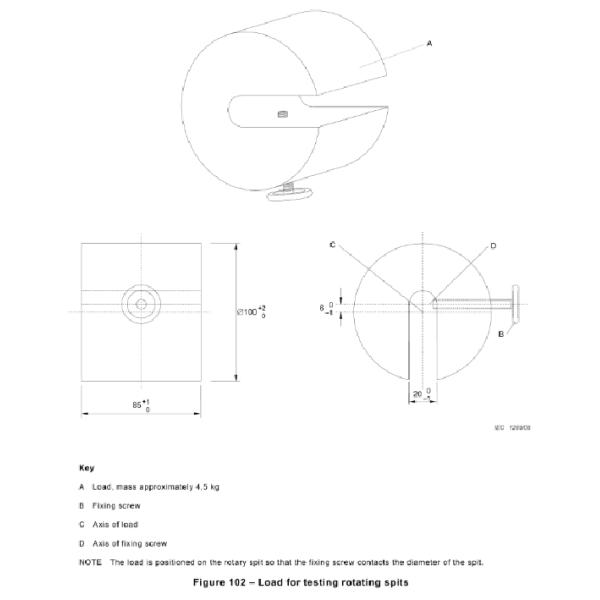 Rotating Spits 4.5KG Stainless Steel Test Load According To IEC60335-2-9 Figure 102
