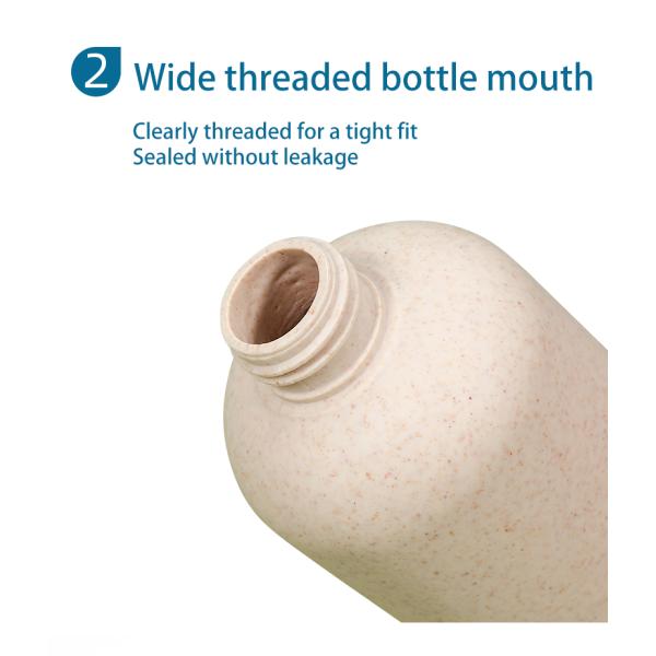 Biodegradable Wheat Straw Body Lotion Shower Gel Shampoo Bottle for Cosmetic Industry