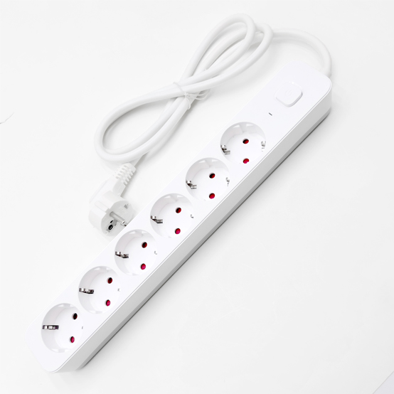 6 outlet Germany Type Extension Socket With On/Off Switch
