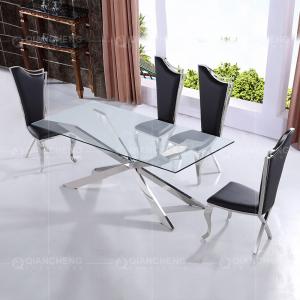 Quality Clear 0.82CBM SS Dining Tables 4 Seater 93kg Modern Dining Room Table for sale