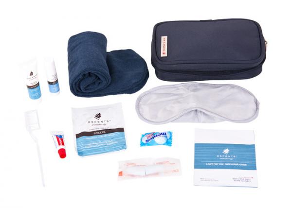 Buy 17*4.5*10.5cm Eco - Friendly Air Travel Kit Women Microfiber Pouch For Business Class at wholesale prices