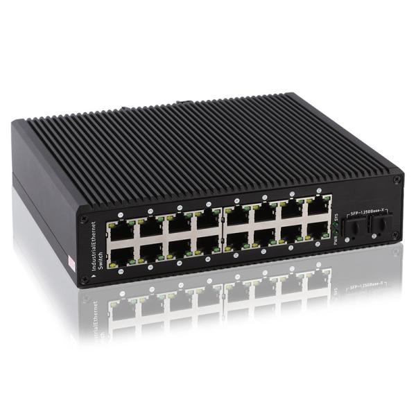 16 Gigabit Industrial Unmanaged POE Switch 2 Sfp Fiber Switch