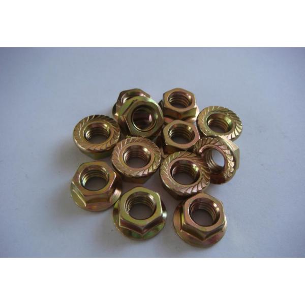 Polished Finish 304 Stainless Steel Hexagonal Flange Nut with Color Zinc Coating