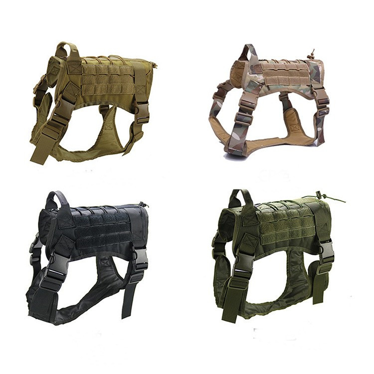 Camouflage Tactical Dog Chest Strap Nylon Adjustable Traction Rope Vest