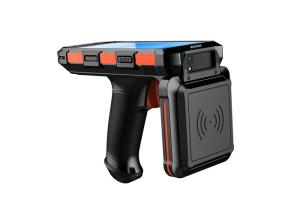 China Long Range Handheld Android PDA Barcode Scanner NFC LF HF RFID Reader for Wrist Bands on sale