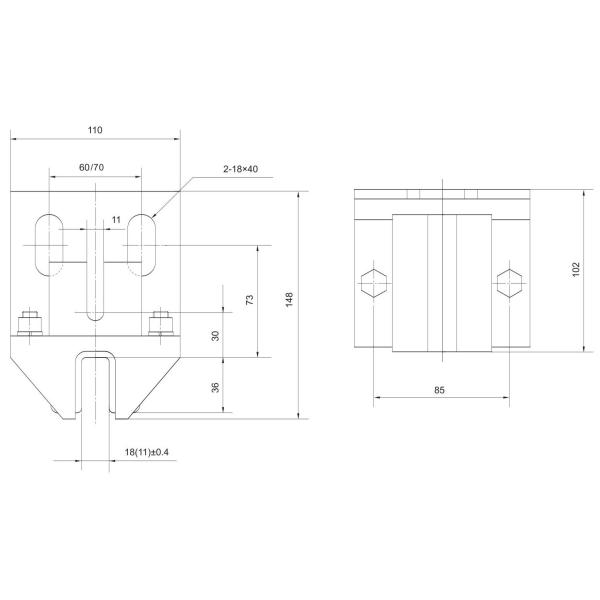 Elevator Parts Guide Shoe Reduce Friction Between Boot And Rail Rated Speed ≤1.75m/S