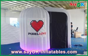 China Inflatable Photo Booth Hire White Rounded Inflatable Photobooth 210D Oxford Cloth And LED Light on sale