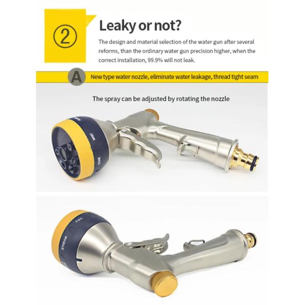 7 Patterns Extended Plastic Garden Water Guns Water Hose Nozzle