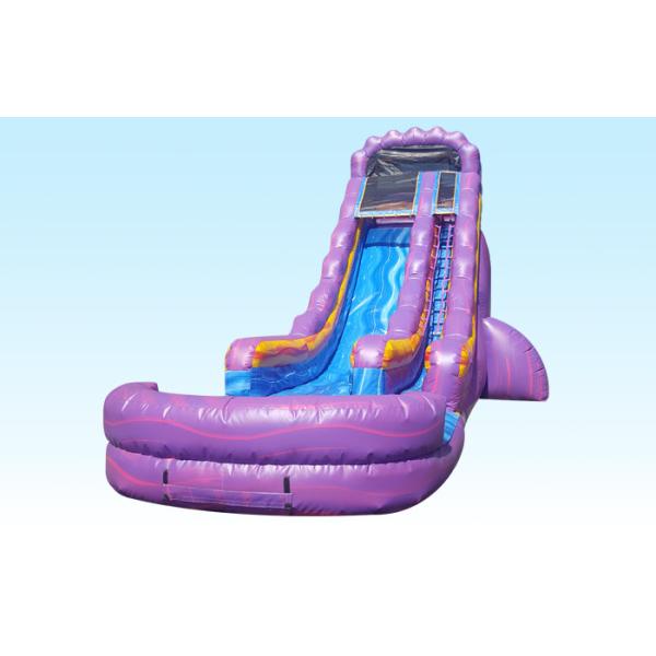 Teenager 22ft Purple Paradise Inflatable Water Slides With Pool For Backyard Party