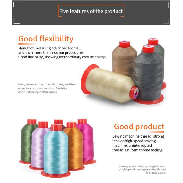 Ring Twisted 100% Sewing Long Yarn Bonded Nylon Thread Tex45 150D/3 Nylon Bond Thread