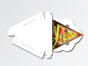 Quality Customized Design 250G Gloss Art Paper CMYK Colors Folding Triangle Pizza Box Packaging with Tray for sale