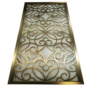 Quality Laser cut brass wall panel metal screens room  partition dividers for sale