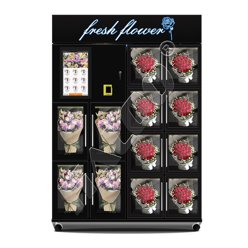Haloo Vending Machine Supplier Smart Touch Screen Full Automatic Kiosk 12-lattice Customized Logo Gifts Flower Vending Machine