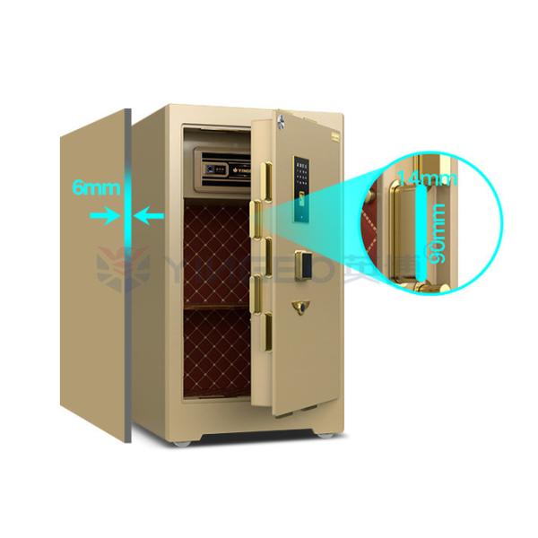YB/ZY-80 Liquid Crystal Display Panel Bank Grade Biometric Safe Box With Vertical Lock Design