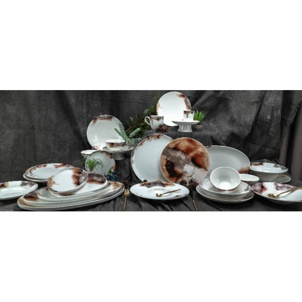 ODM Fine Rusted Color 12Pc Ceramic Tableware Sets For 4