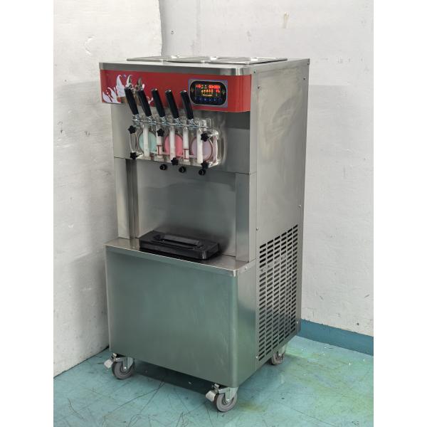 High Capacity Soft Serve Icecream Machine 5 Flavors Automatic Ice Cream Maker for Business Material Cylinder Capacity 7LX3 1.8LX3