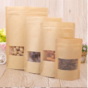 Quality Zipper Sealed Folding Paper Packaging Flat Bottom With Window for sale