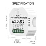 2Gang Zigbee3.0 Smart Switch Module With RF433 Function