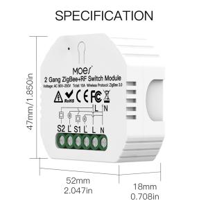 Quality 2Gang Zigbee3.0 Smart Switch Module With RF433 Function for sale