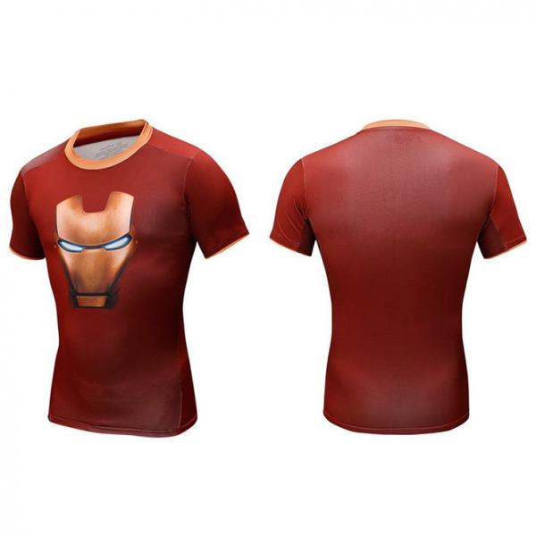 Buy Wholesale customized logo printing Iron Man Sublimation Print Quick dry sports use fitness Polyester O neck T-shirts at wholesale prices