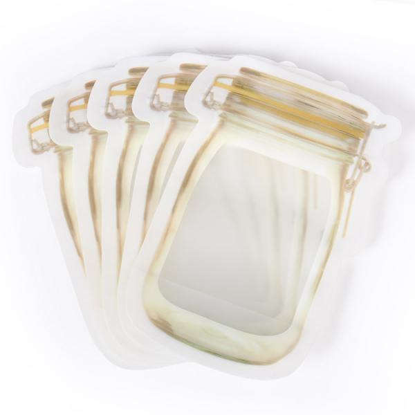 Buy Plastic Mason Jar Clear Special Stand Up Ziplock Bags / Ziplock Stand Up Pouches at wholesale prices