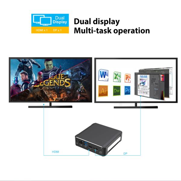 10th Gen Processor i7 10510u mini pc Dual Display Win 10 HD Graphics 620