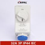 IEC IP44 32A Single Phase Switch Socket With mechanical interlock