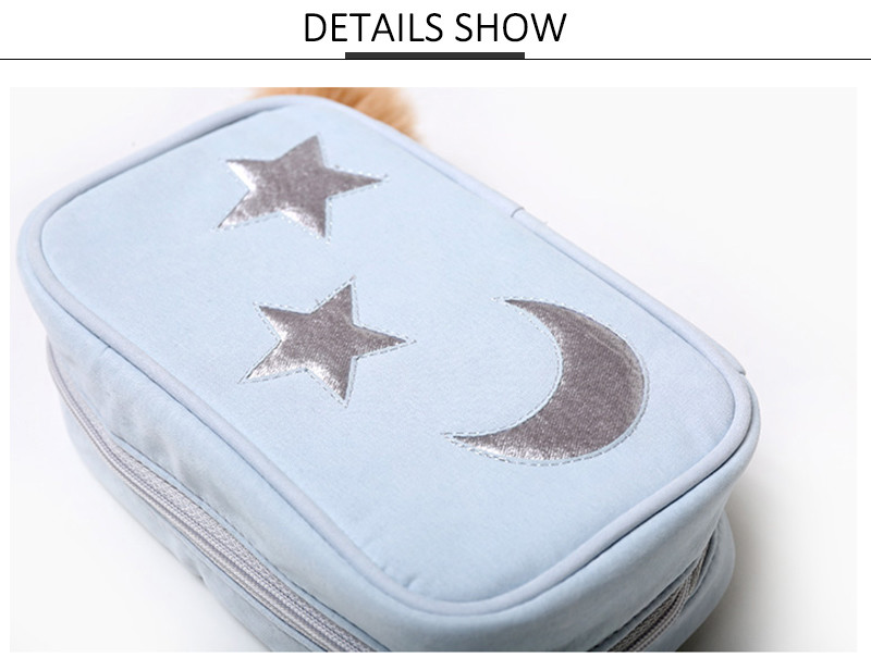 Travel Cosmetic Bag Star Moon Handy Cosmetic Pouch Clutch Makeup Bag