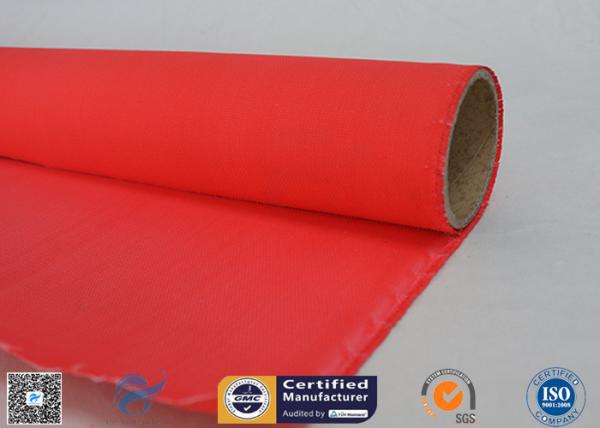 Buy C - glass 260℃ Fire Protection Red Color Silicone Coated Fiberglass Fabric 40/40g at wholesale prices
