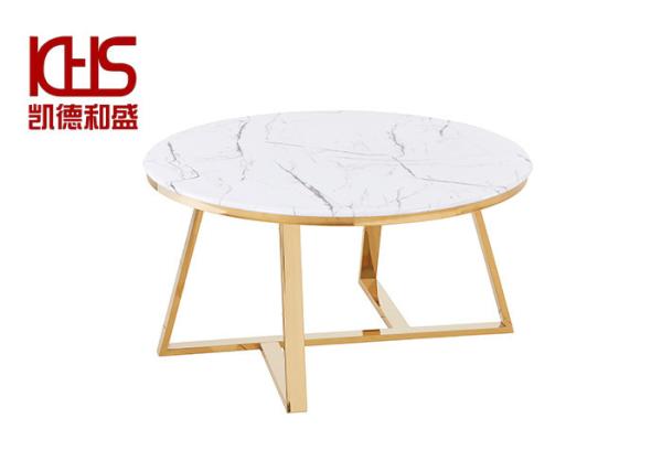 Buy White MDF Marble Effect Coffee Table Modern Minimalist MDF End Table at wholesale prices