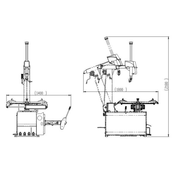 1040mm Tire Changing Equipment For Tubeless Tire And Run Flat Tire