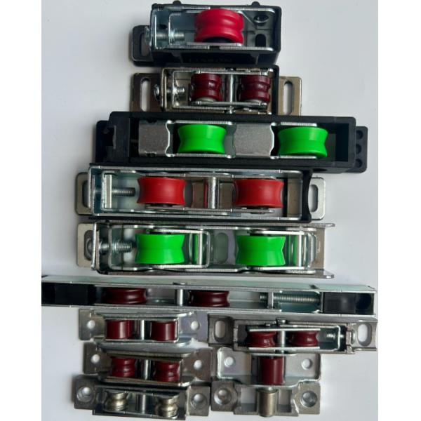 Zinc Plated Nylon Wheel 4 Roller for UPVC Sliding Doors in Office Buildings Width 12mm