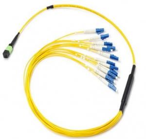 Quality 12 Core MPO Fiber Optic Connector , MTP To LC Fiber Optic Patch Cable for sale
