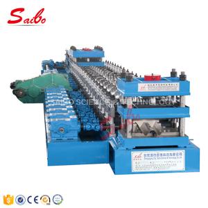 China Pre - cutting and Punching Guard Rail Roll Forming Machine 2 wave profile with servo feeding on sale