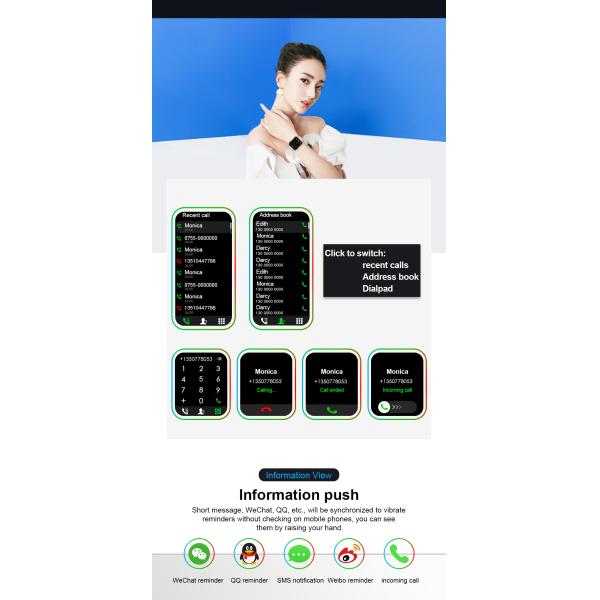 IWO MC57 180MAH 1.57 Inch Dial Heart Rate Monitor 2hrs Charging