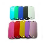 Colored Anodized Custom Engraved Dog Tags Runway Shape With Two Holes